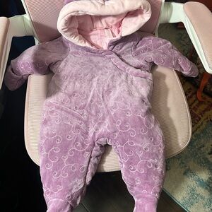 First Impressions Purple and Pink Baby Footie Onesie